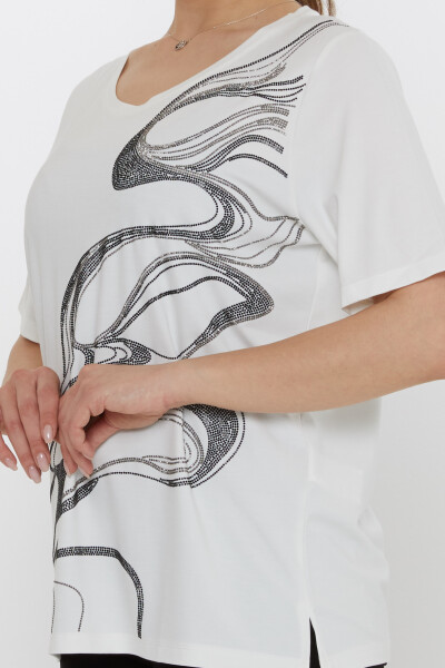 Блузка с узором из камня цвета экрю - 80078 | KAZEE (Набор из 3 шт. L-XL-2XL) - 5