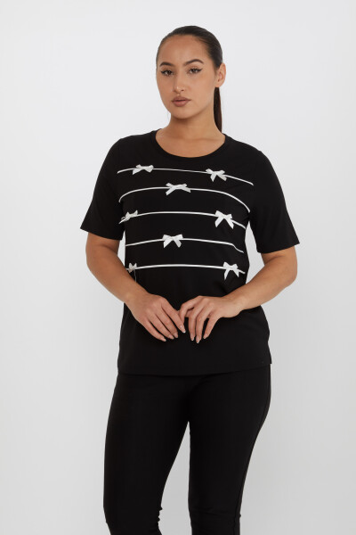 Блузка с узором из лент, черная - 80050 | KAZEE (Набор из 3 шт. M-L-XL) 