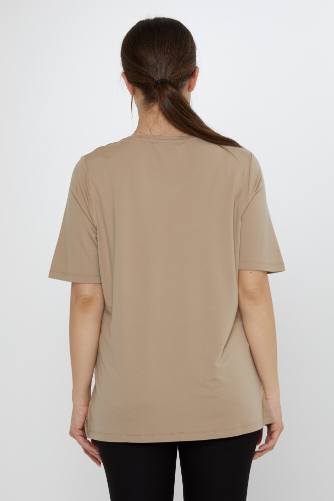 Блузка с узором камень бежевая - 80078 | KAZEE (Набор из 3 шт. L-XL-2XL) - 5