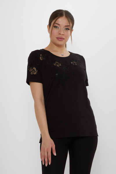 Блузка с узором Роза черная - 80125 | KAZEE (Набор из 3 шт. M-L-XL) - Kazee