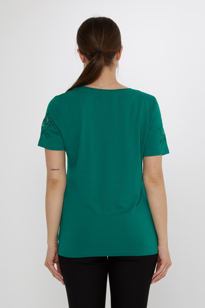 Блузка с узором Роза зеленого цвета - 80125 | KAZEE (Набор из 3 шт. M-L-XL) - 5