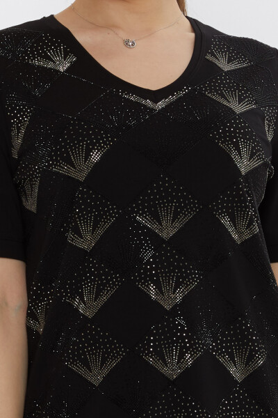 Блузка с V-образным вырезом, черная - 80086 | KAZEE (Набор из 3 шт. L-XL-2XL) - 4