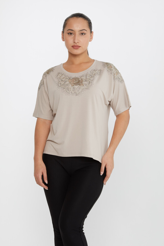 Блузка с вышитыми розами из норки - 80062 | KAZEE (Набор из 4 шт. L-XL-2XL-3XL) - 2