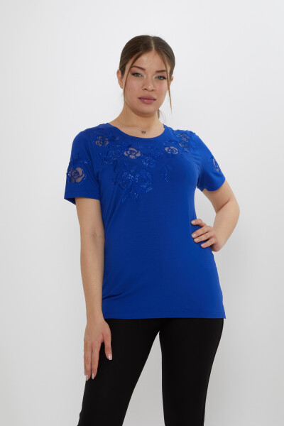 Блузка Сакс с узором роза - 80125 | KAZEE (набор из 3 шт. M-L-XL) - Kazee