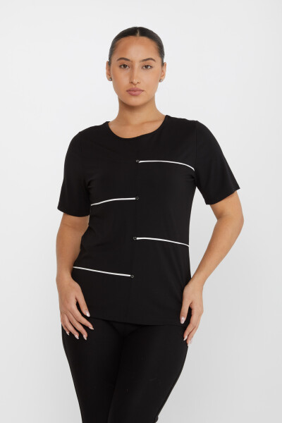 Блузка со звездами на пуговицах черного цвета - 80061 | KAZEE (Набор из 3 шт. M-L-XL) 