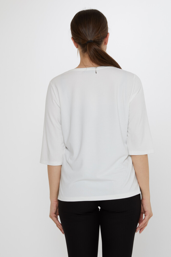 Bluzka Stone haftowana Ecru - 80034 | KAZEE (zestaw 3 sztuk M-L-XL) - 5