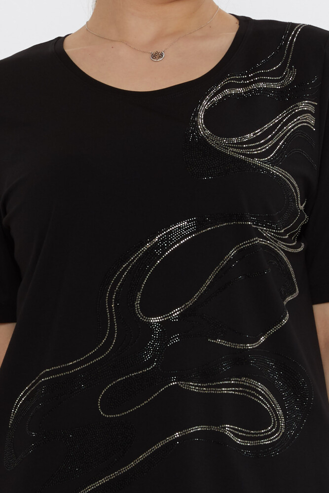 Bluzka Stone Patterned Black - 80078 | KAZEE (Zestaw 3 sztuk L-XL-2XL) - 4