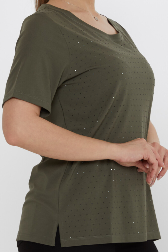 Bluzka z krótkim rękawem Khaki - 80033 | KAZEE (zestaw 3 sztuk M-L-XL) - 5