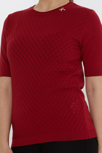 Broche de cinta para suéter de punto en color rojo burdeos - 31815 | KAZEE (Juego de 3 L-XL-2XL) - 4