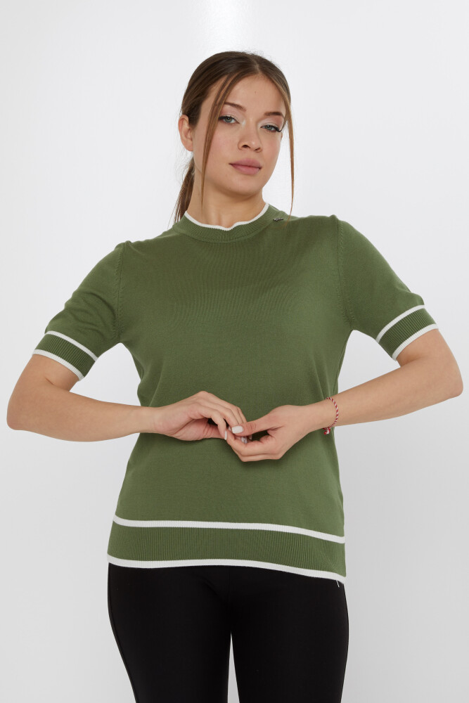 Broche de suéter de punto con detalles en color caqui y crudo - 31292 | KAZEE (Juego de 4 M-L-XL-2XL) - 1