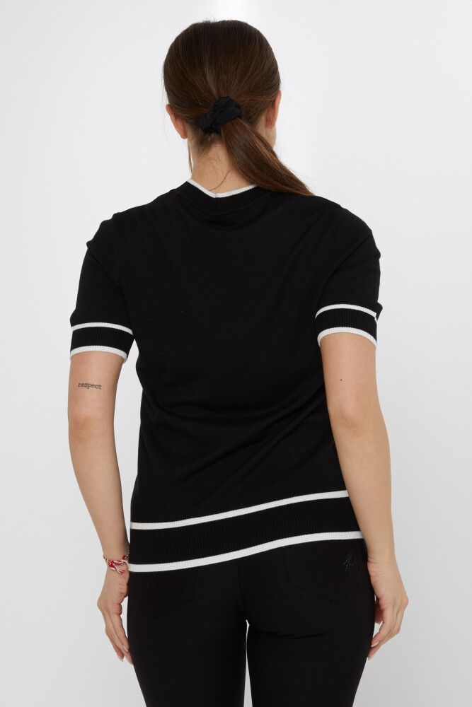 Broche de suéter de punto con detalles en negro y crudo - 31292 | KAZEE (Juego de 4 M-L-XL-2XL) - 5