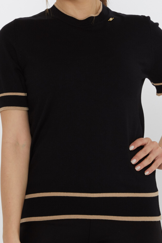 Broche para suéter de punto con detalles en negro y beige - 31292 | KAZEE (Juego de 4 M-L-XL-2XL) - 3