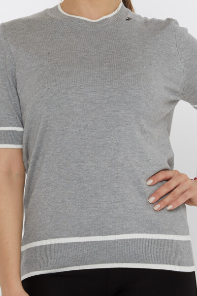 Broche Pull Tricot Détail Gris-Écru - 31292 | KAZEE (Lot de 4 M-L-XL-2XL) - 3