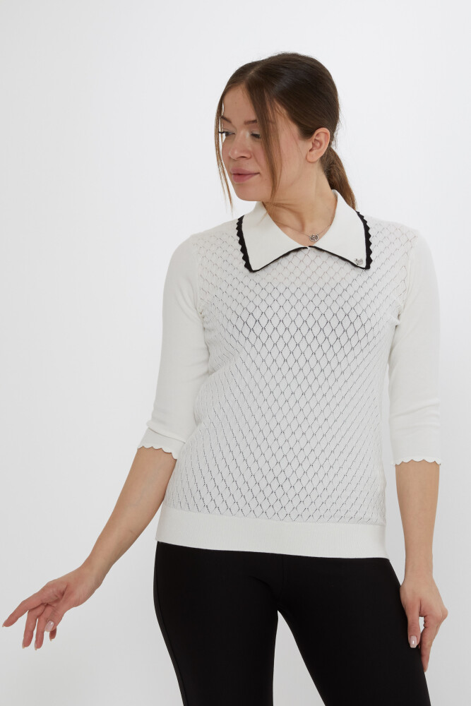 Broszka sweterkowa w kształcie łabędzia ecru-czarna - 31814 | KAZEE (zestaw 3 sztuk M-L-XL) - 2