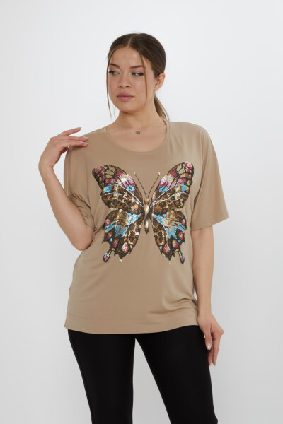 Camicetta a farfalla Modellato Beige - 80046 | KAZEE (Set di 3 L-XL-2XL) - 2