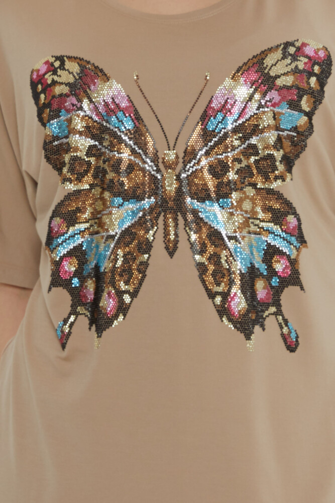 Camicetta a farfalla Modellato Beige - 80046 | KAZEE (Set di 3 L-XL-2XL) - 4