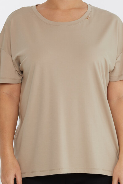 Camicetta con Bottoni in Pietra Beige - 79998 | KAZEE (Set di 3 M-L-XL) - 3