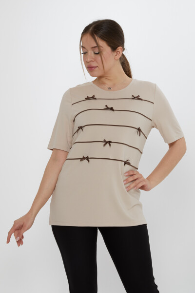 Camicetta con motivo a nastro in visone - 80050 | KAZEE (Set di 3 M-L-XL) - 2