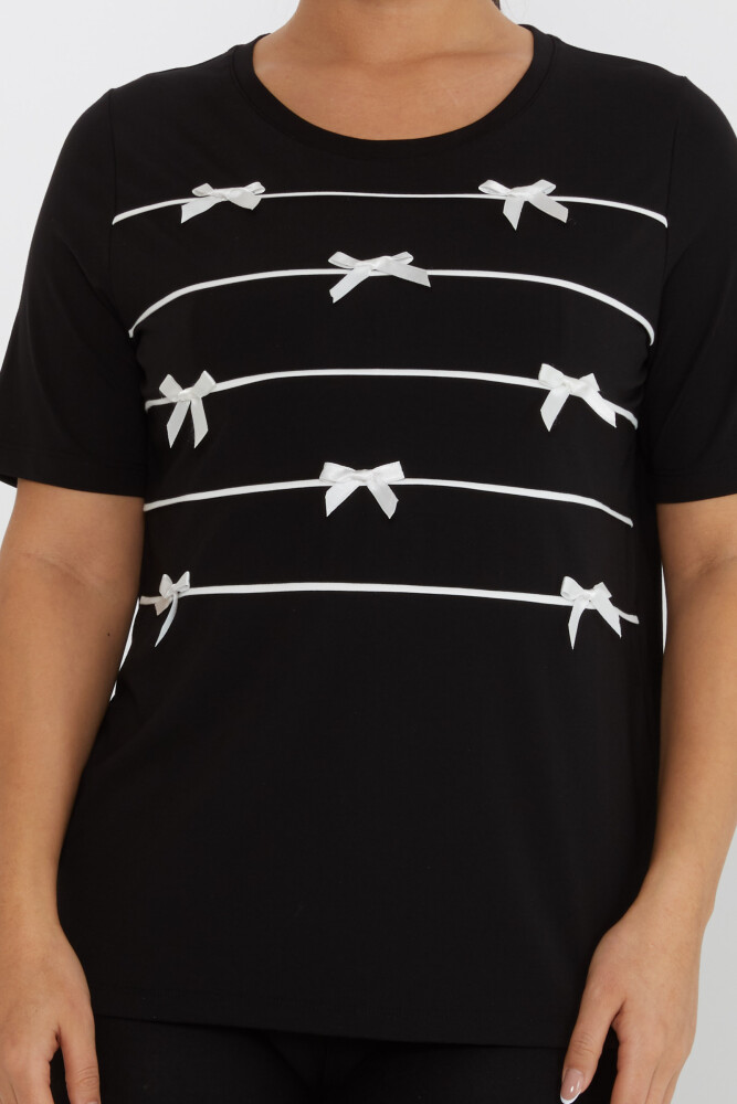 Camicetta con motivo a nastro nero - 80050 | KAZEE (Set di 3 M-L-XL) - 3