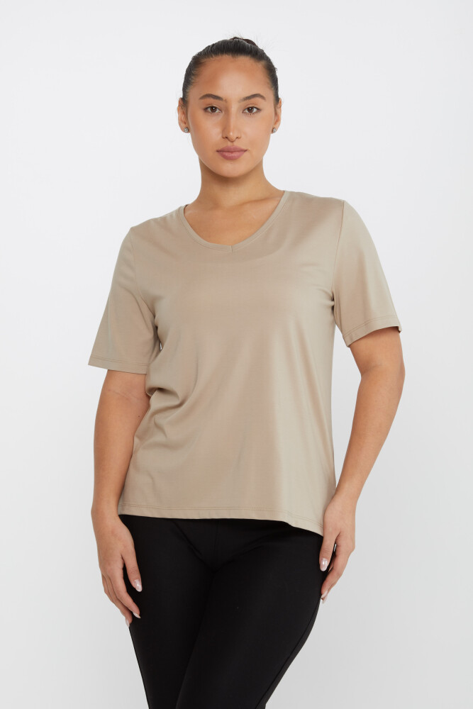 Camicetta con spacchi Beige - 80015 | KAZEE (Set di 3 L-XL-2XL) - 1