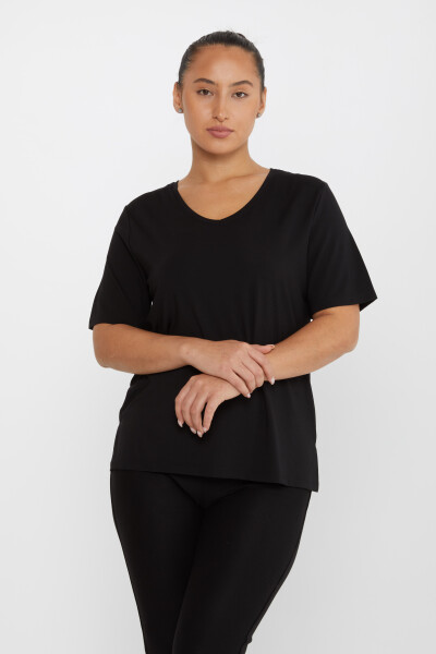 Camicetta con spacchi Nero - 80015 | KAZEE (Set di 3 L-XL-2XL) 