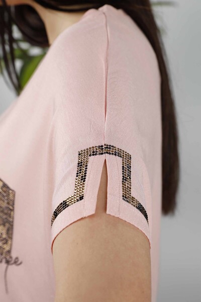 Camicetta da donna all'ingrosso con logo Kazee e tasca ornamentale - 77597 | KAZEE - Thumbnail