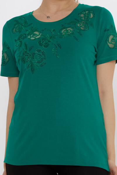 Camicetta Rosa Modellato Verde - 80125 | KAZEE (Set di 3 M-L-XL) - 3