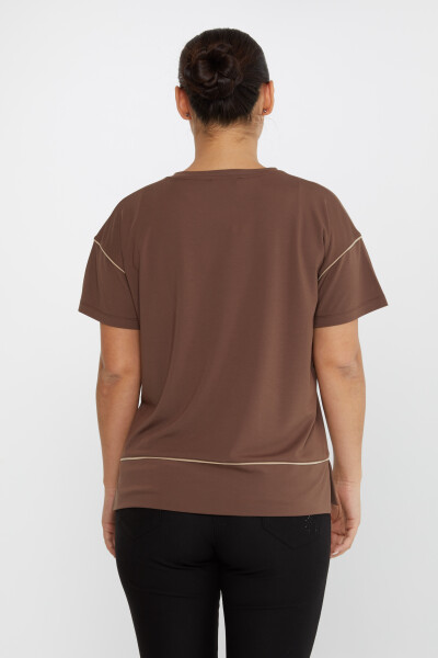 Camicetta Scollo a V Marrone - 80002 | KAZEE (Set di 3 M-L-XL) - 5