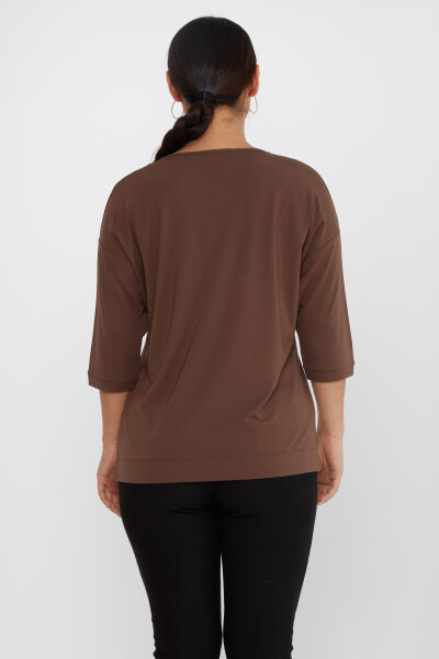 Camicetta Scollo a V Marrone - 80029 | KAZEE (Set di 3 L-XL-2XL) - 5