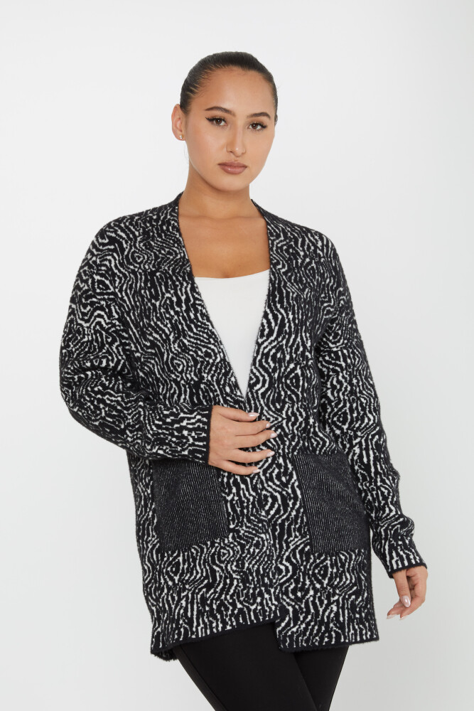 Cardigan Angora Două Tonuri Buzunar Negru - 30121 | KAZEE (Set de 3 M-L-XL) - 2