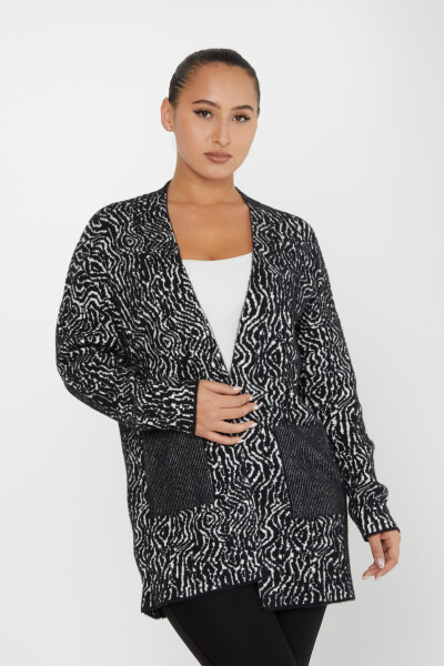 Cardigan Angora Două Tonuri Buzunar Negru - 30121 | KAZEE (Set de 3 M-L-XL) - 2