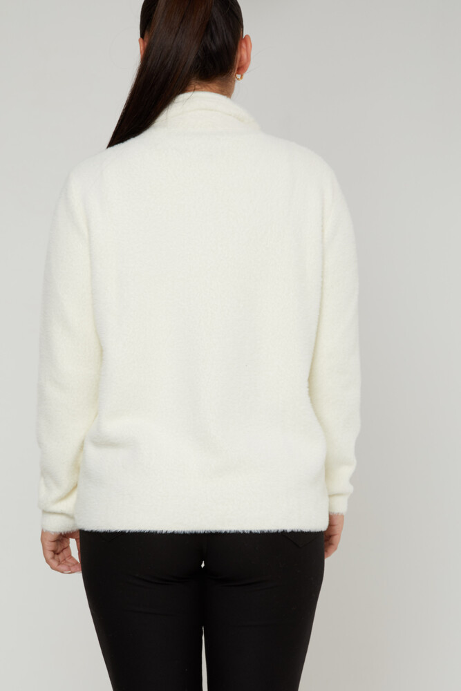 Cárdigan de angora con botones perlados en color crudo - 30756 | KAZEE (Juego de 3 tallas M-L-XL) - 6