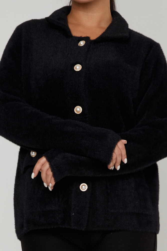 Cárdigan de angora con botones perlados en color negro - 30756 | KAZEE (Juego de 3 tallas M-L-XL) - 4