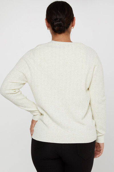 Cárdigan de punto con botones en forma de corazón color crudo - 31052 | KAZEE (Juego de 4 tallas L-XL-2XL-3XL) - 5