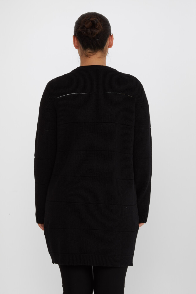 Cárdigan de punto con botones y detalle en color negro - 30643 | KAZEE (Juego de 3 tallas M-L-XL) - 5