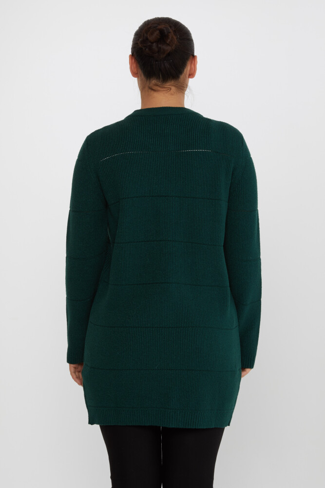 Cárdigan de punto con botones y detalle en verde oliva - 30643 | KAZEE (Juego de 3 tallas M-L-XL) - 5