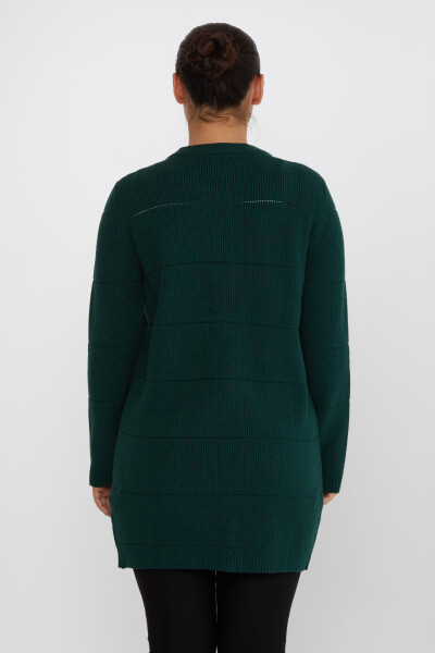 Cárdigan de punto con botones y detalle en verde oliva - 30643 | KAZEE (Juego de 3 tallas M-L-XL) - 5