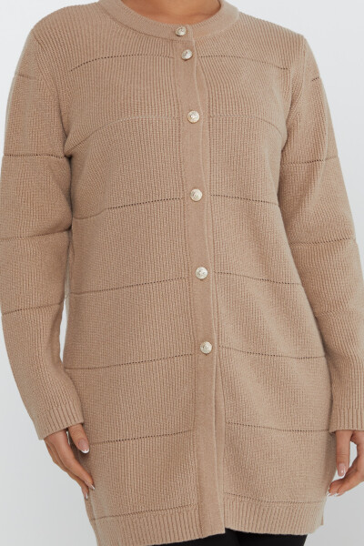 Cárdigan de punto con detalle de botones en color beige - 30643 | KAZEE (Juego de 3 tallas M-L-XL) - 3