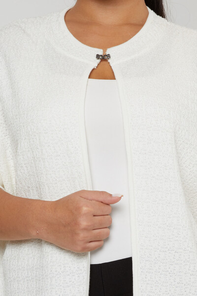 Cárdigan de punto con detalle de hebilla color crudo - 30708 | KAZEE (Juego de 4 tallas M-L-XL-2XL) - 3