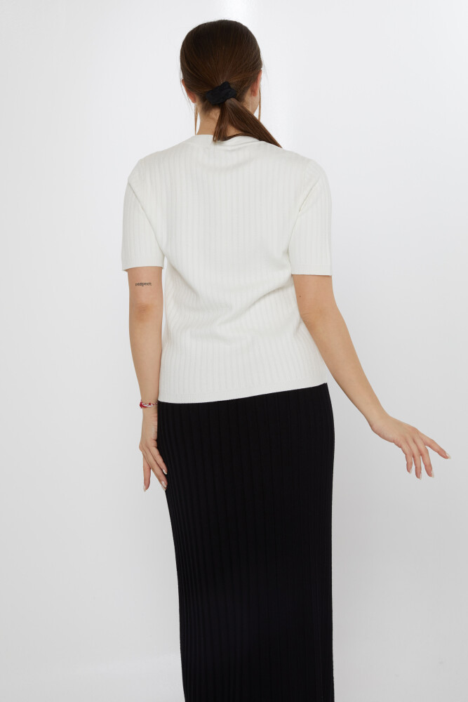 Cardigan in maglia a maniche corte Ecru - 30701 | KAZEE (Set di 3 M-L-XL) - 6