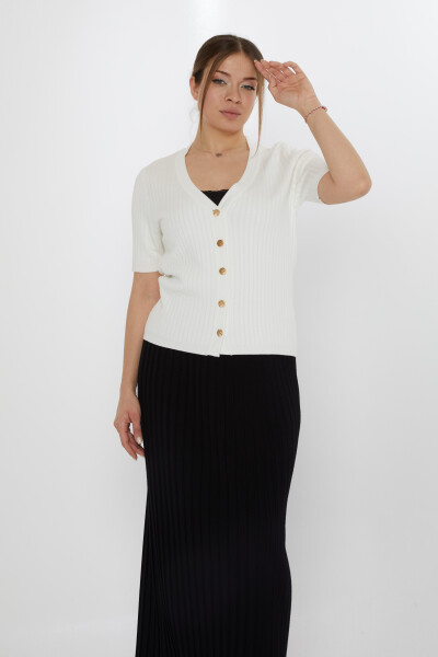 Cardigan in maglia a maniche corte Ecru - 30701 | KAZEE (Set di 3 M-L-XL) - KAZEE (1)