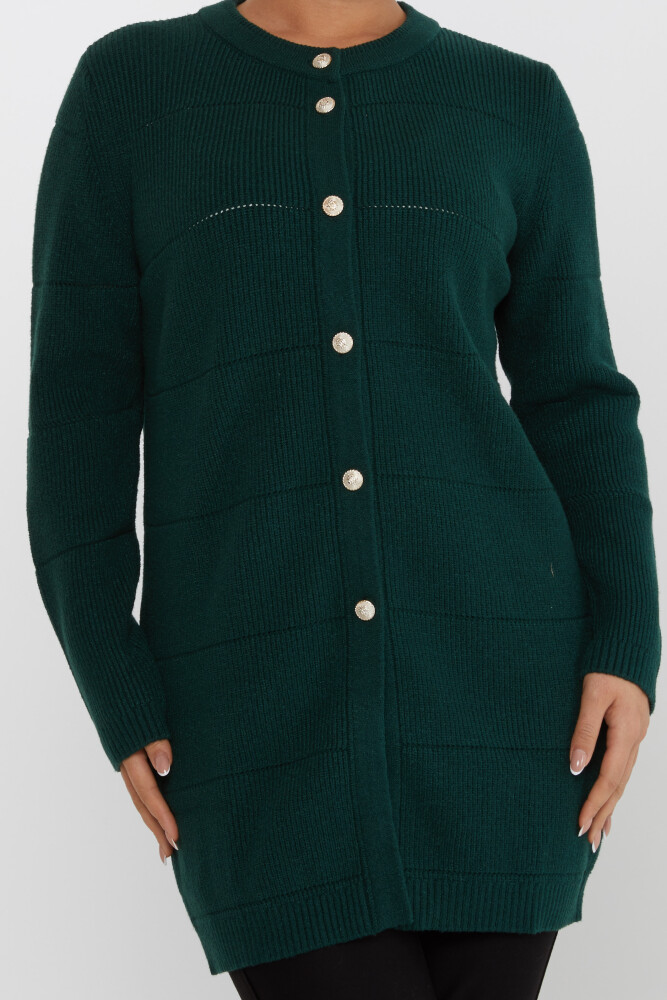 Cardigan in maglia con bottoni e dettagli in oliva - 30643 | KAZEE (Set di 3 M-L-XL) - 3