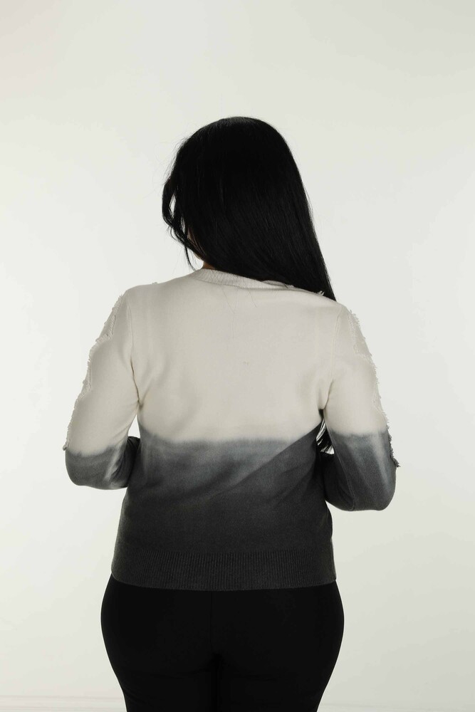 Cardigan in maglia a maniche lunghe con bottoni girocollo nero - 30782 | KAZEE - 6