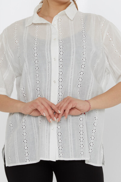 Chemise Manches Courtes Écru - 20508 | KAZEE (Lot de 3 40-42-44) - 3