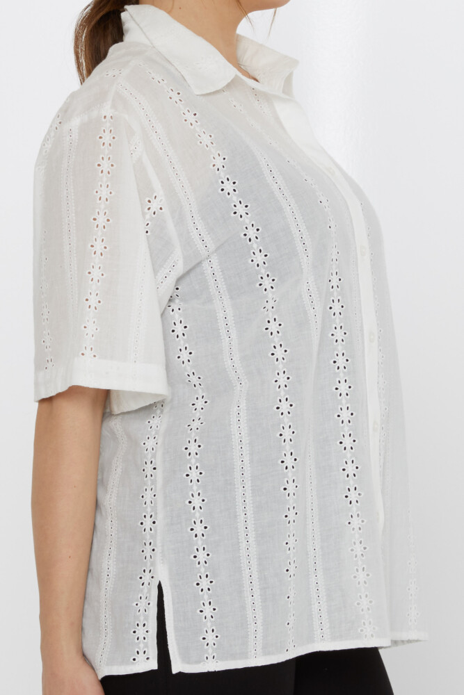 Chemise Manches Courtes Écru - 20508 | KAZEE (Lot de 3 40-42-44) - 4