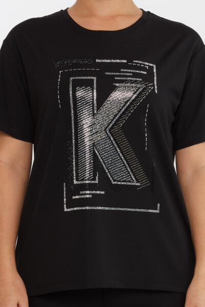 Chemisier ras du cou brodé de pierres Noir - 80100 | KAZEE (Lot de 3 S-M-L) - 3