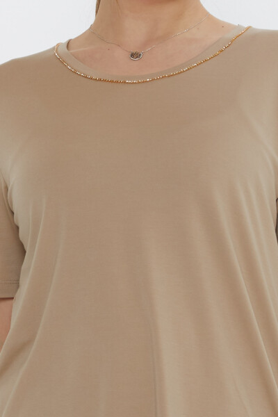 Chemisier Col Pierre Détail Beige - 80030 | KAZEE (Lot de 3 M-L-XL) - 4