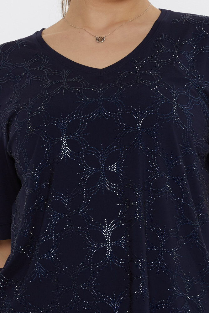 Chemisier Col V Bleu Marine - 80044 | KAZEE (Lot de 3 L-XL-2XL) - 4