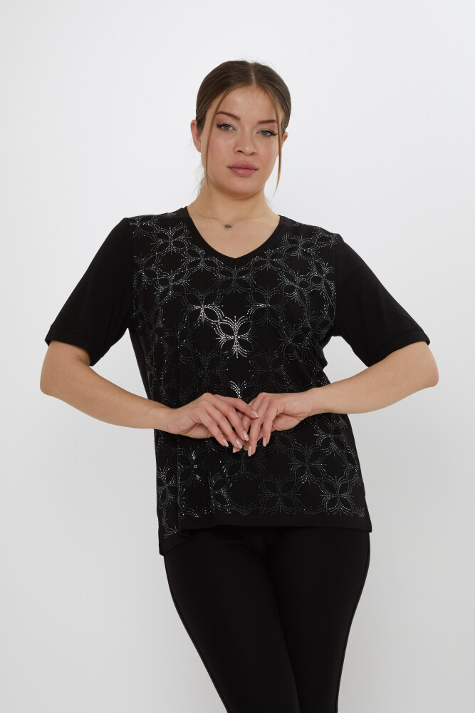 Chemisier Col V Noir - 80044 | KAZEE (Lot de 3 L-XL-2XL) - 1