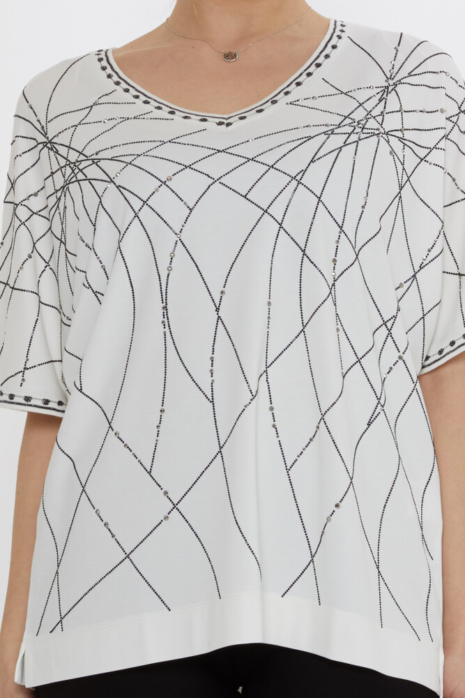 Chemisier Détail Paillettes Écru - 80001 | KAZEE (Lot de 3 L-XL-2XL) - 3